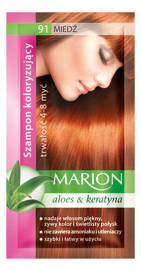 Marion, Aloes & Keratyna, szampon koloryzujący 91 Miedź, 40 ml Marion