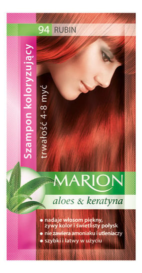 Marion, Aloes & Keratyna, szampon koloryzujący 94 Rubin, 40 ml Marion