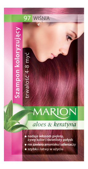 Marion, Aloes & Keratyna, szampon koloryzujący 97 Wiśnia, 40 ml Marion
