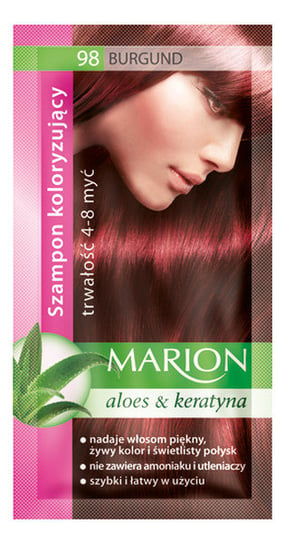 Marion, Aloes & Keratyna, szampon koloryzujący 98 Burgund, 40 ml Marion