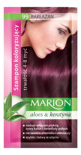 Marion, Aloes & Keratyna, szampon koloryzujący 99 Bakłażan, 40 ml Marion