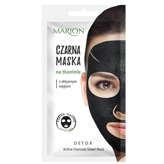 Marion, Detox, czarna maska na tkaninie z aktywnym węglem, 1 szt. Marion