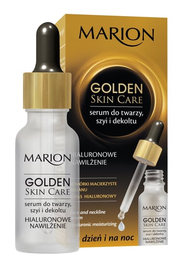 Marion, Golden Skin Care, Nawilżające serum do twarzy, szyi i dekoltu z kwasem hialuronowym, 20 ml Marion
