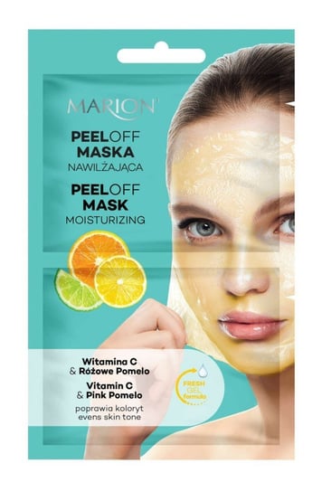 Marion, Maska do twarzy peel-off nawilżająca, Witamina C & Różowe Pomelo 18ml Marion