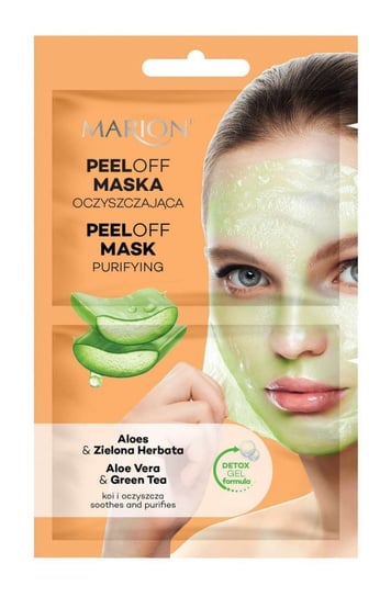 Marion, Maska do twarzy peel-off oczyszczająca, Aloes & Zielona Herbata 18ml Marion