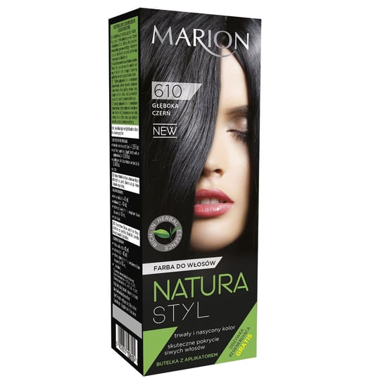 Marion, Natura Styl, farba do włosów 610 Głęboka Czerń, 40 ml Marion