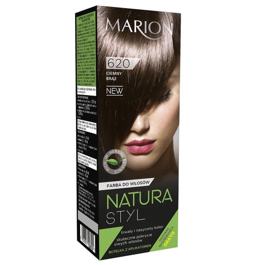Marion, Natura Styl, farba do włosów 620 Ciemny Brąz, 40 ml Marion