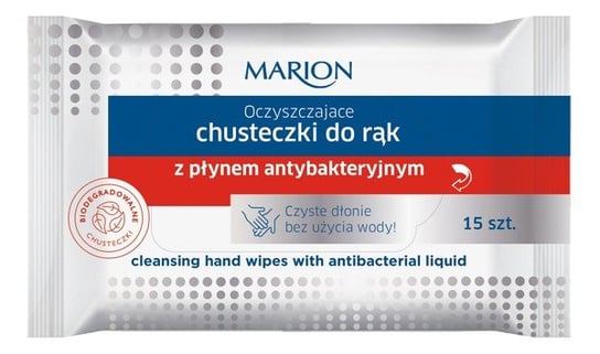 Marion - Oczyszczające chusteczki do rąk z płynem antybakteryjnym 15 szt. Marion