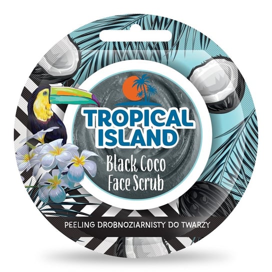 Marion, Tropical Island, wygładzający peeling drobnoziarnisty do twarzy Black Coco, 8 g Marion