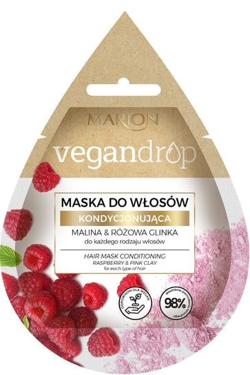 Marion Vegan Drop Maska do włosów kondycjonująca Malina Różowa Glinka  20ml Marion