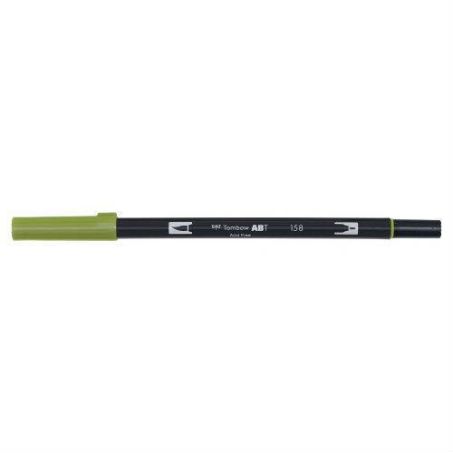 Marker dwustronny Brush Pen, dark olive Tombow
