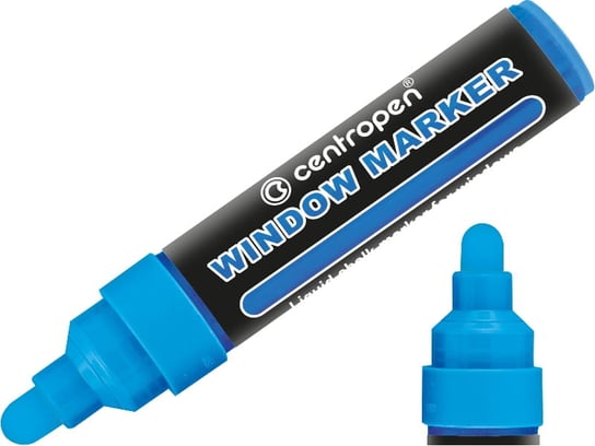 Marker kredowy do tablic szyb szkła metalu Centropen 9121 gruby 3-4mm niebieski Centropen