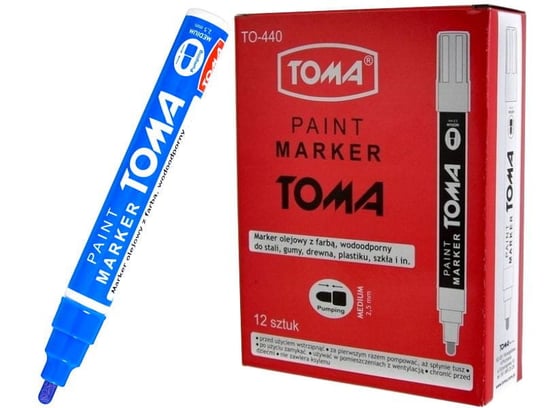 Marker olejowy Toma TO-440 2,5mm niebieski 12 sztuk Toma