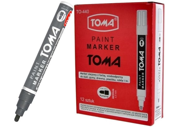 Marker olejowy Toma TO-440 2,5mm szary 12 sztuk Toma