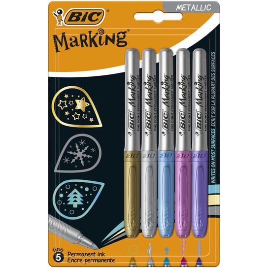 Marker permanentny, BIC Marking Metallic Ink, 5 kolorów BIC