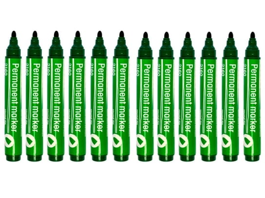 Marker permanentny D.RECT okrągły zielony 12 sztuk D.RECT