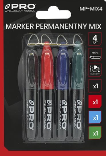 Marker permanentny mix blister (3-01-12-27-303) PRO 4 szt. PRO