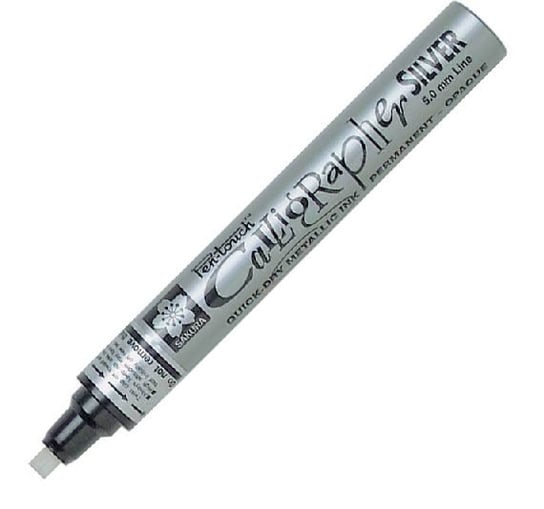 Marker permanentny, Sakura Pen-Touch Calligrapher, srebrny, 5,0 mm BRUYNZEEL
