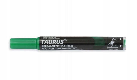 Marker Permanentny Zielony Pisak z Tłoczkiem Taurus