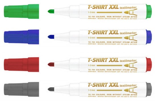 marker tekstylny ico xxl, okrągły, 1-3mm (linia), 4szt., mix kolorów ICO