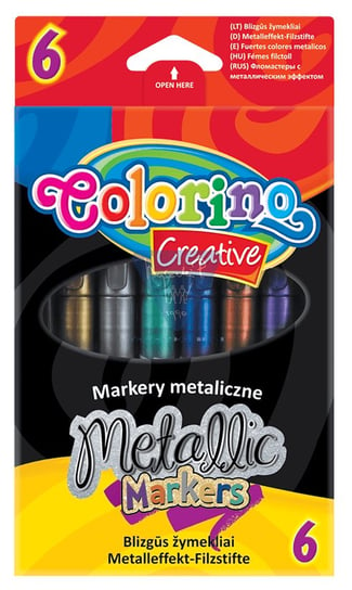 Markery metalizowane, Colorino Kids, 6 kolorów Patio