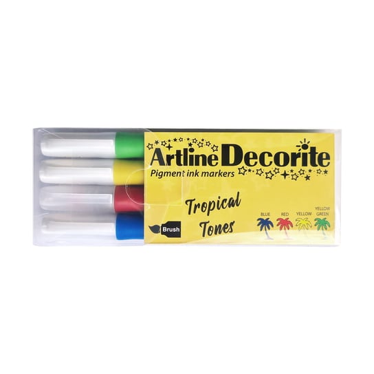 Markery Pędzelkowe Artline Decorite Tropical Tones 4 Szt. Inna marka