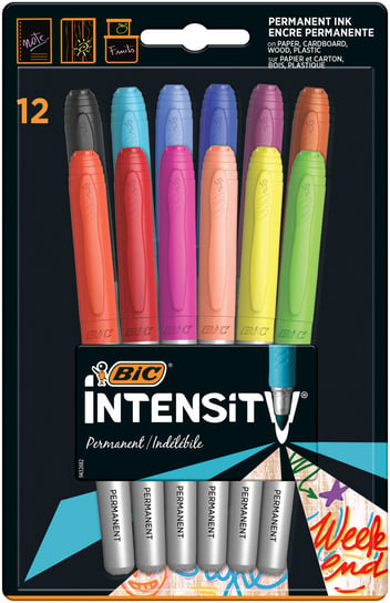 Markery Permamentne Intense+Pastel Intensity Blister 12szt BIC