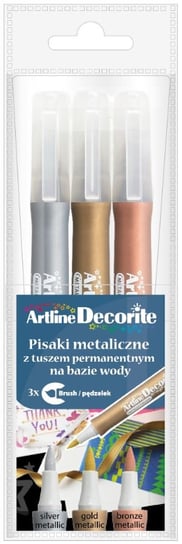 Markery w kolorach metalicznych, Decorite Brush, 3 sztuki Toma