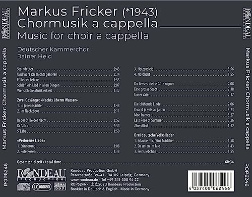 Markus Fricker Chorwerke A Cappella Various Artists