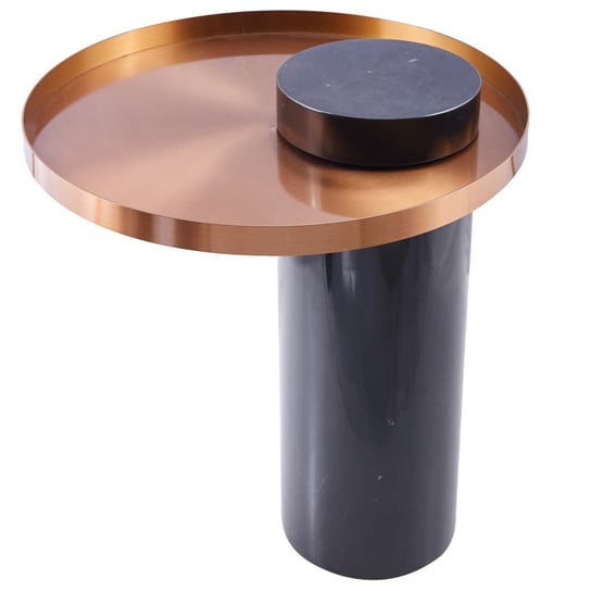 Marmurkowy stolik kawowy COLUMN DP-FA1 black copper Step marmur stal czarny miedziany Step Into Design