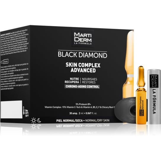 MartiDerm Black Diamond Skin Complex Advanced, Ampułki do cery zmęczonej, 30x2 ml Martiderm