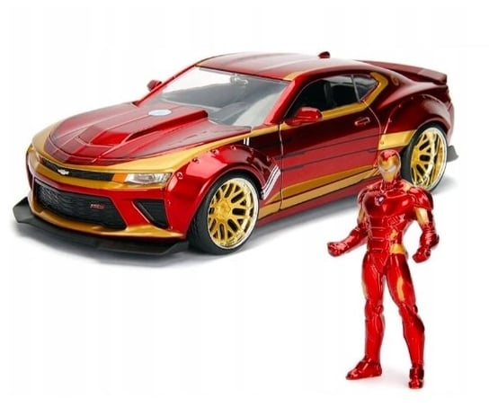 Marvel Avengers Iron Man Chevy Camaro Model Samochód Figurka Ruchome Elementy Prezent Jada