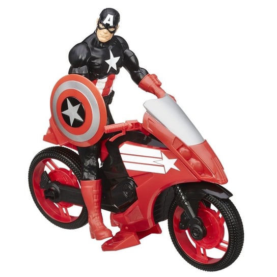 Marvel, Avengers, Tytan, pojazd z figurką Captain America i Defender Cycle Hasbro