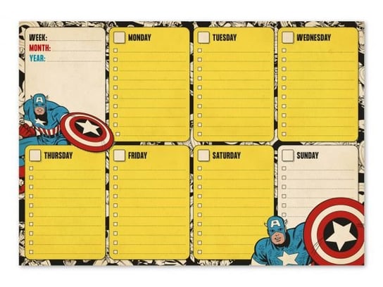 Marvel Captain America - Planer Tygodniowy A4 Marvel