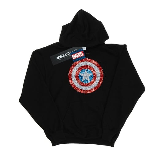 Marvel Męska Bluza Z Kapturem Captain America Pixelated Shield (M / Czarny) Marvel