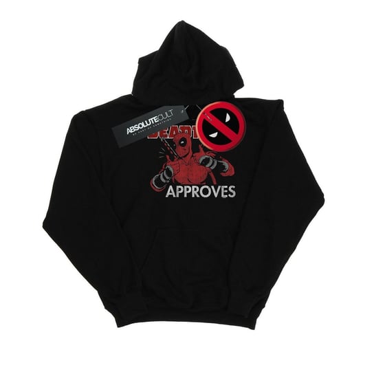 Marvel Męska Bluza Z Kapturem Deadpool Approves (M / Czarny) Marvel