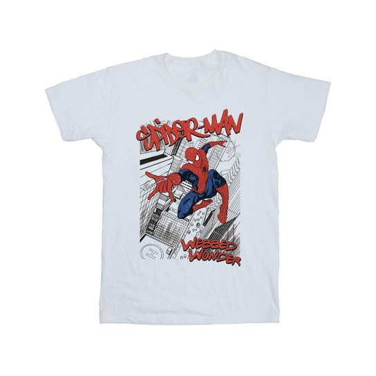 Marvel Męska Koszulka Spider-Man Sketch City (L / Ciepły Biały) Marvel