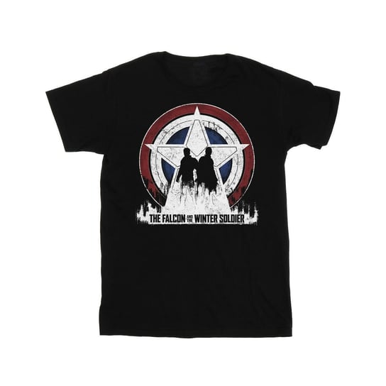 Marvel Męska Koszulka Z Sylwetkami Gwiazd Sokoła I Zimowego Żołnierza (3XL / Czarny) Marvel