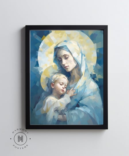 Maryja z Dzieciątkiem Jezus - 30x40 cm - Bez ramy Harmony Posters
