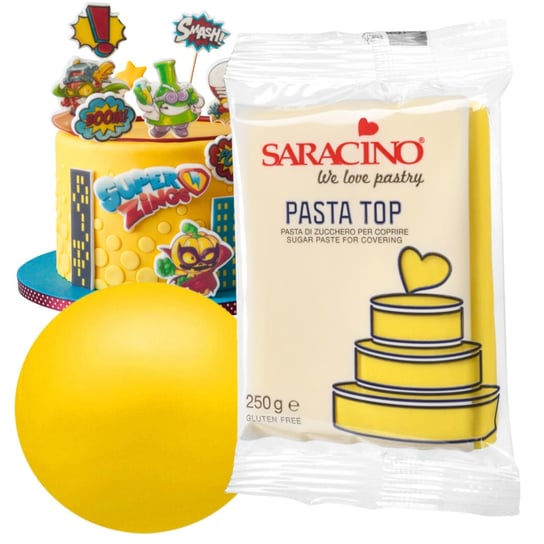 Masa Cukrowa Pasta Top Żółta 250 G Do Lepienia Ozdób Figurek Saracino Saracino