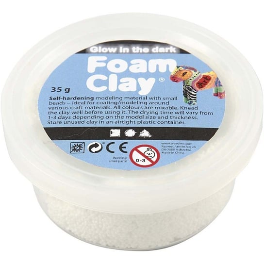 Masa Foam Clay, biała, świecąca w ciemności, 35 g Creativ Company