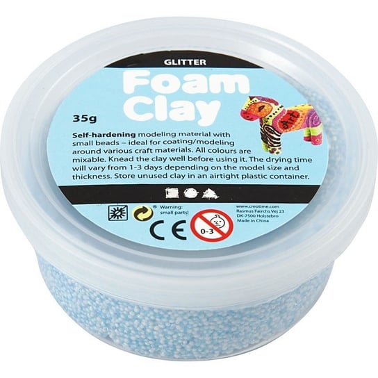 Masa Foam Clay, błękitna, brokatowa, 35 g Creativ Company