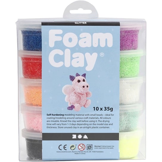 Masa Foam Clay, brokatowa, 10 kolorów Creativ Company