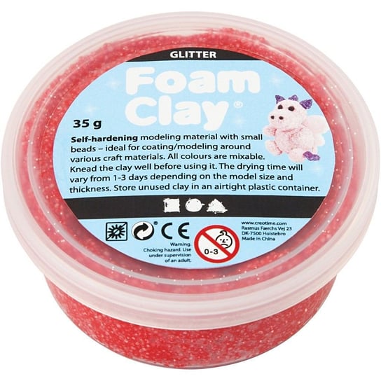 Masa Foam Clay, brokatowa, czerwona, 35 g Creativ Company