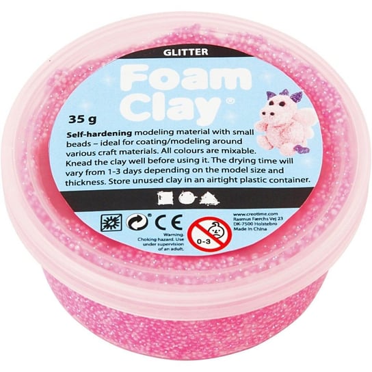 Masa Foam Clay, brokatowa, różowy neonowy, 35 g Creativ Company