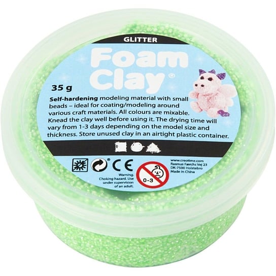 Masa Foam Clay, brokatowa, zielonaz 35 g Creativ Company