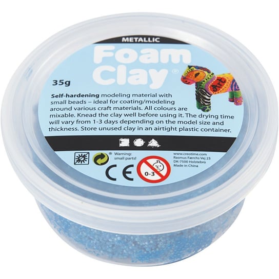 Masa Foam Clay, niebieska metaliczna, 35 g Creativ Company