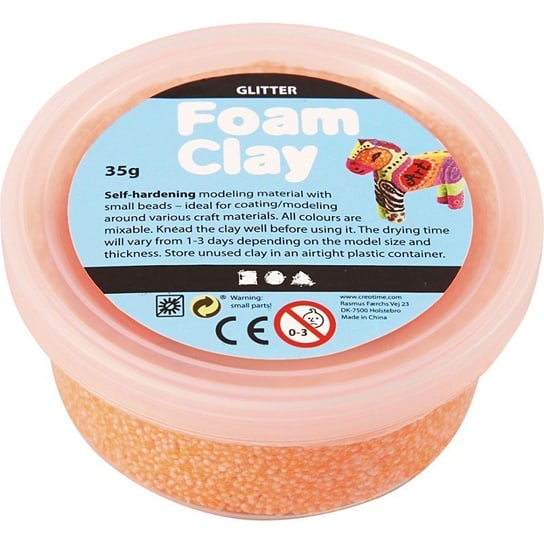 Masa Foam Clay, pomarańczowa, brokatowa, 35 g Creativ Company