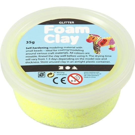Masa Foam Clay, żółta, brokatowa, 35 g Creativ Company