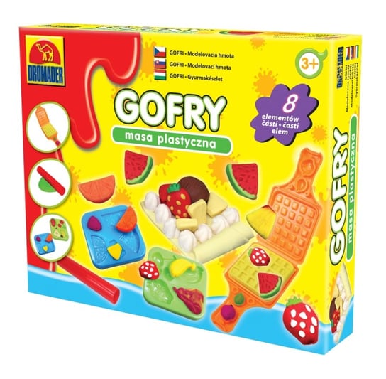 Masa plastyczna GOFRY 3 kolory +akcesoria w pudełku (GXP-537561) Dromader